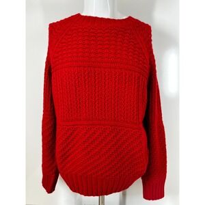 Vintage Time And Tru Red Long Sleeve Knitted Sweater Christmas Womens SZ Medium